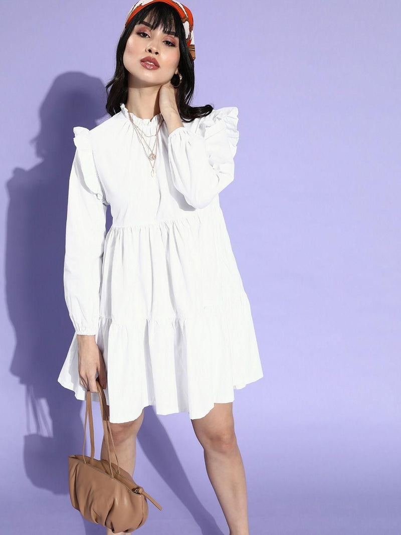 Style Quotient White A-line Dress