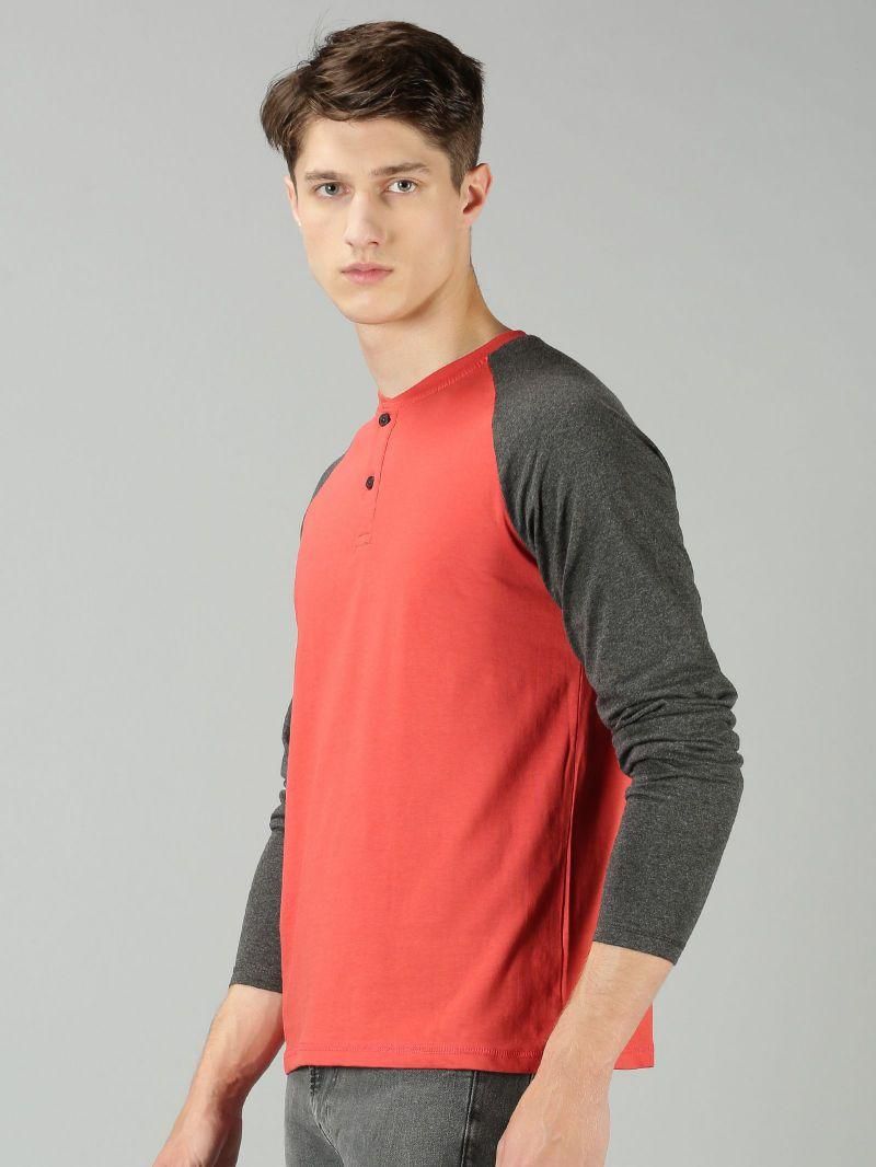 THE HOLLANDER Cotton blend Solid Full Sleeves Mens Stylish Neck T-Shirt