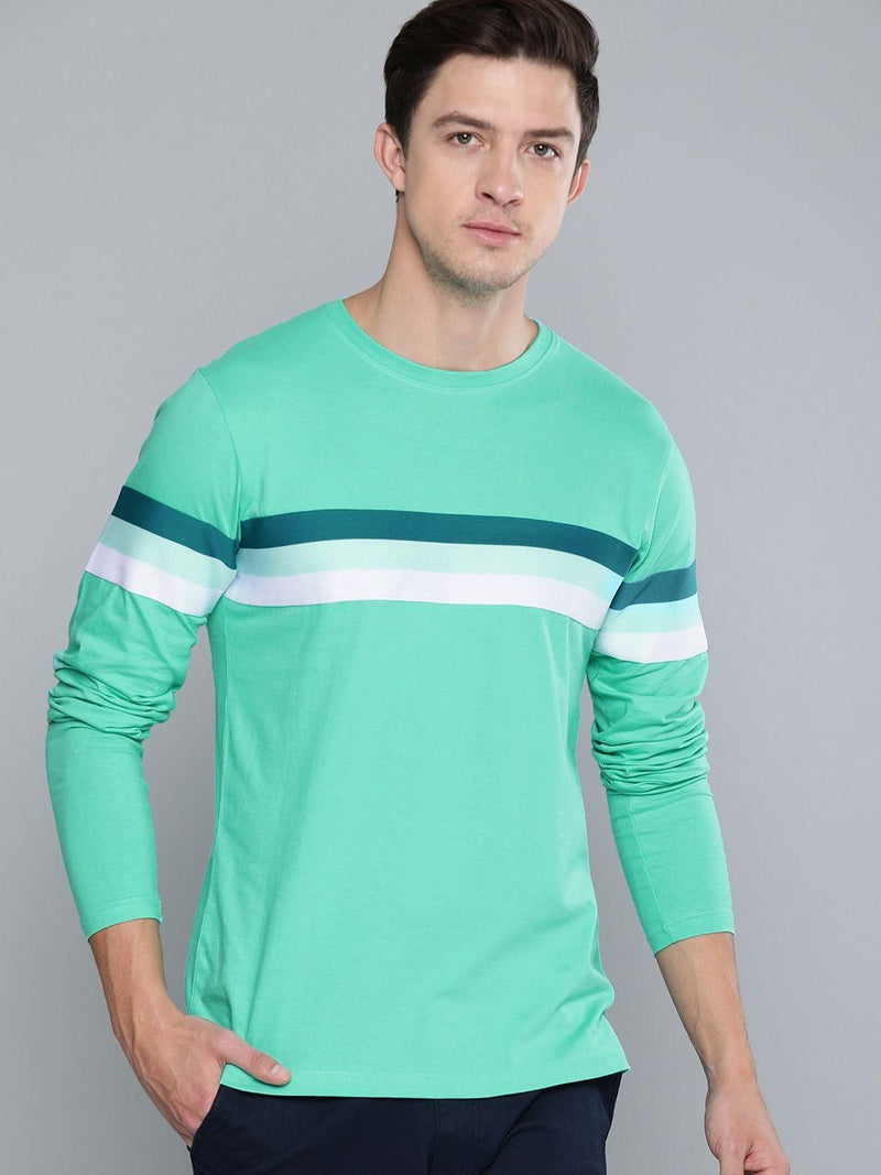 Cotton Color Block Full Sleeves T-Shirt