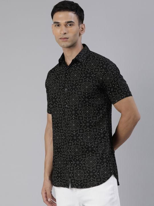 Joven Viscose Rayon Half Sleeves Slim Fit Mens Casual Shirt