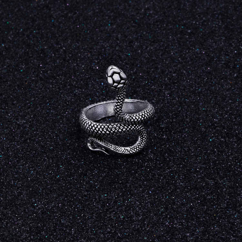 Adjustable Silver Snake ring, Stackable Ring, Hippy Snake Ring, Unisex Snake Ring