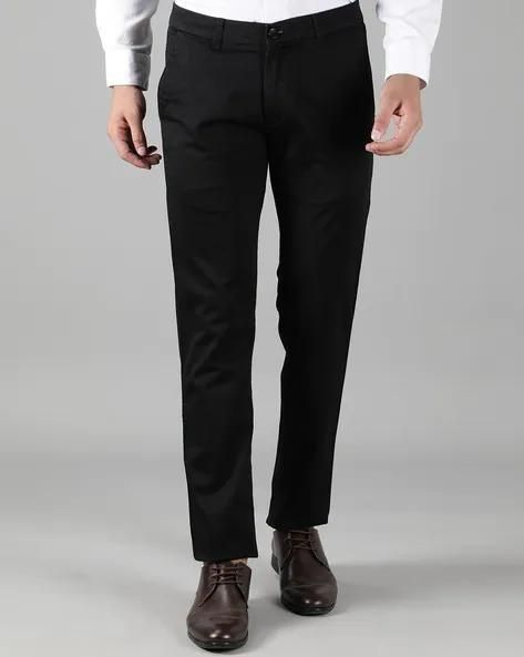 Polyester Blend Solid Slim Fit Mens Formal Trousers