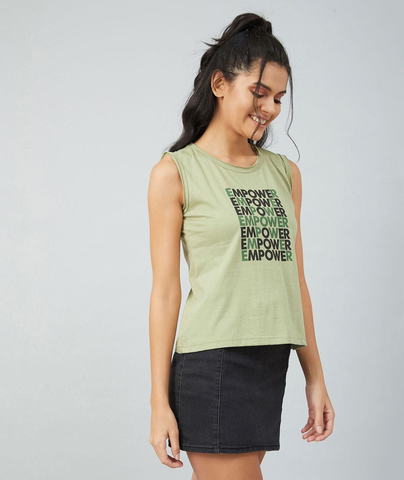 Women's Sleeveless Round Neck T-shirt