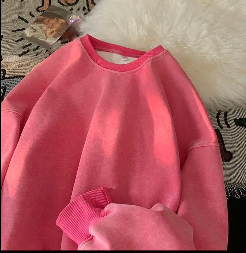 Men Full Sleeve Pink Color Solid Sweatshirt