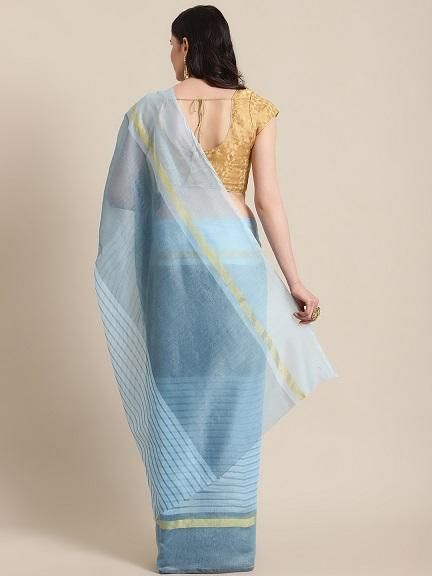 Stunning Stripes Printed Silk Saree