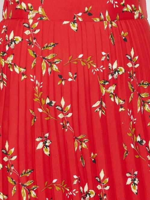 UPTOWNIE Women's Crepe Floral Print Mid Length Skirt