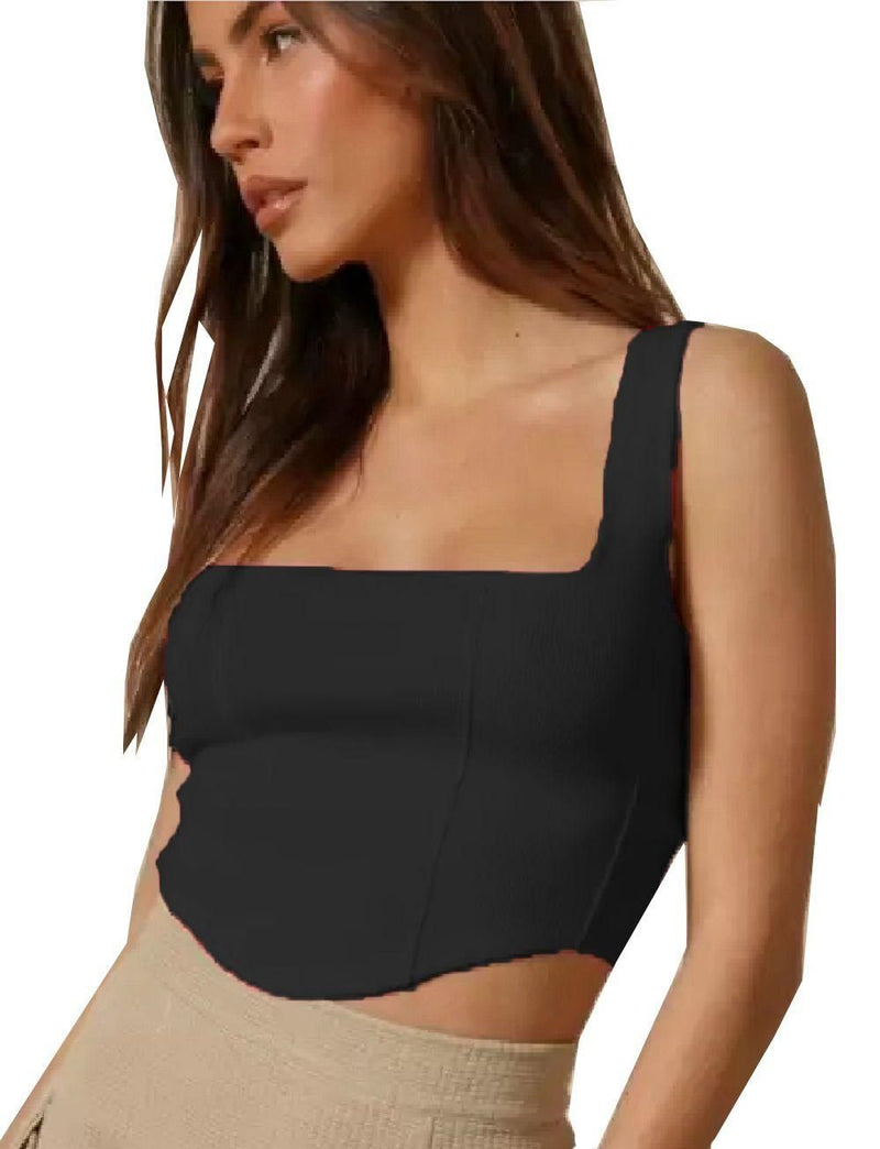 CLAFOUTIS Lady new design square neck crop top