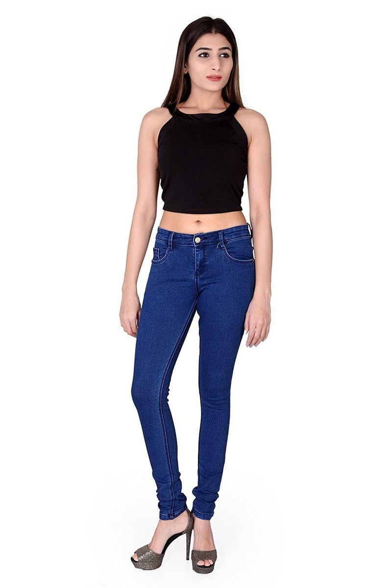 Women's Denim Solid Stretchable Skinny Fit Jeans
