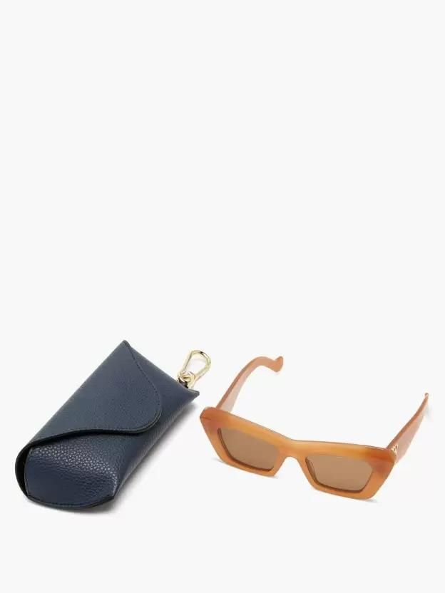 UV Protection Cat-eye Sunglasses (58) (For Women, Orange)