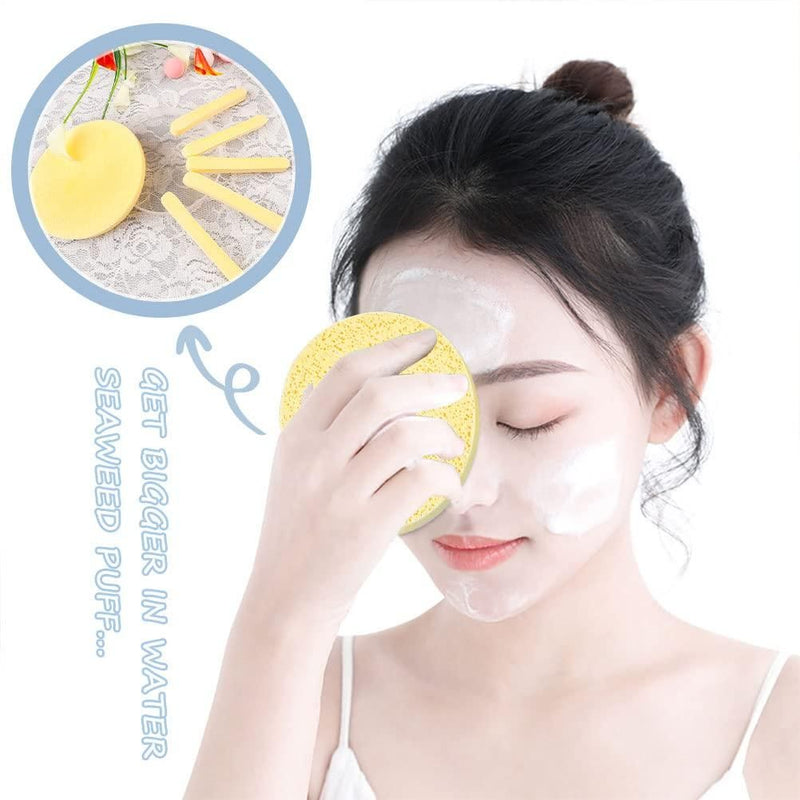 12 PCS Compressed Facial Sponge, Face Cleansing Sponges with Storage Container