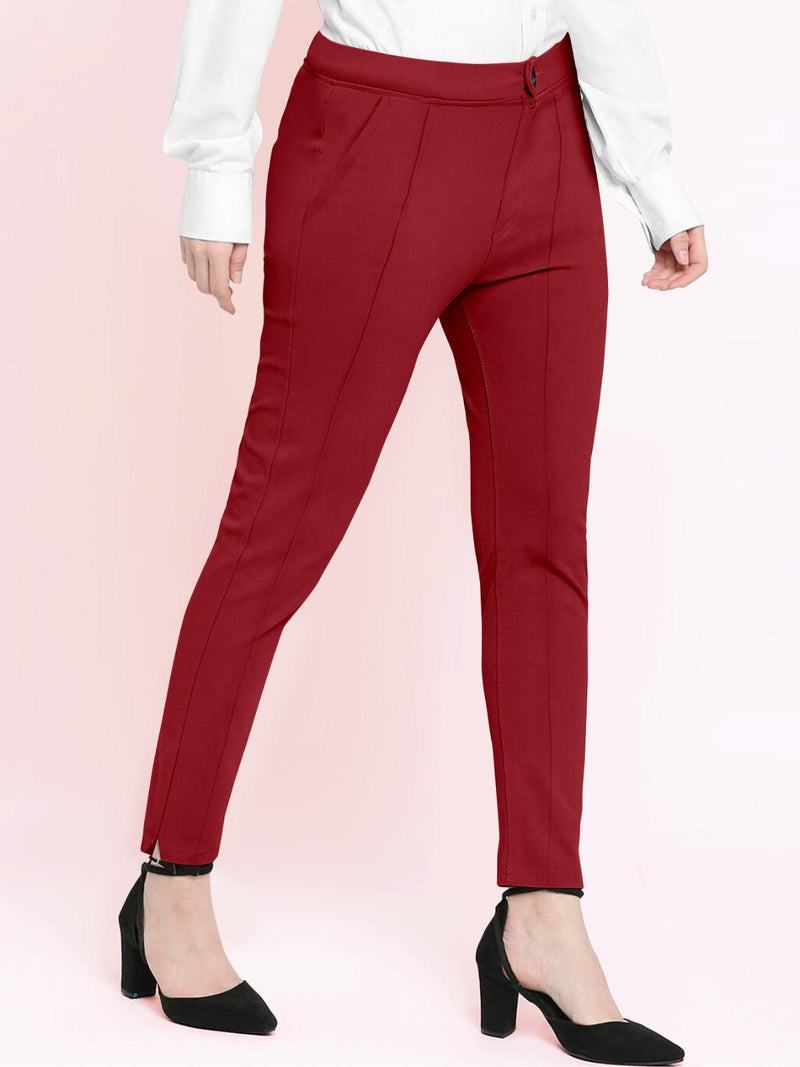 Women Skinny Fit Light Lycra Premium Cotton Lycra (stretchable & Breathable Fabric) Trousers