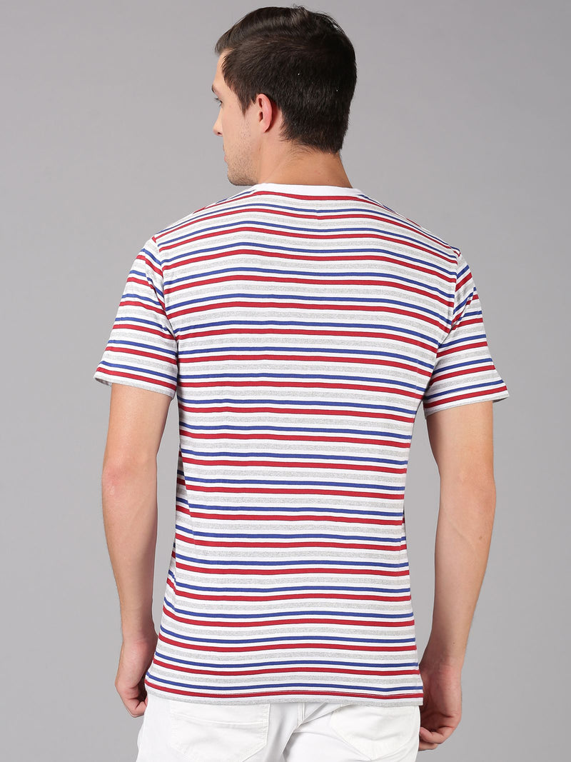 Urgear Cotton Stripes Half Sleeves Mens Round neck T-Shirt