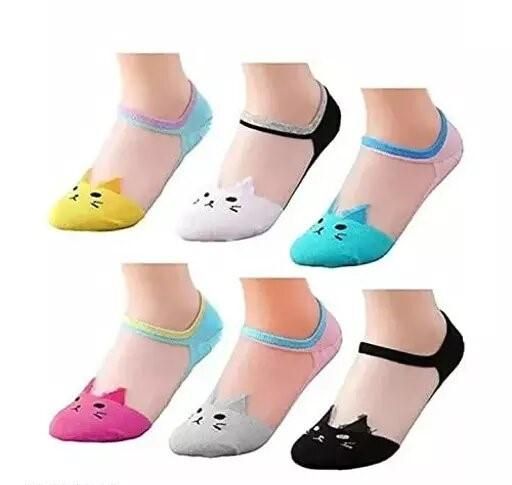 Women's Cute Cat Ankle High Cotton Soft Low Cut Socks