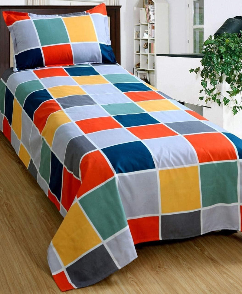 Glace Cotton Elastic Fitted Single Bedsheets