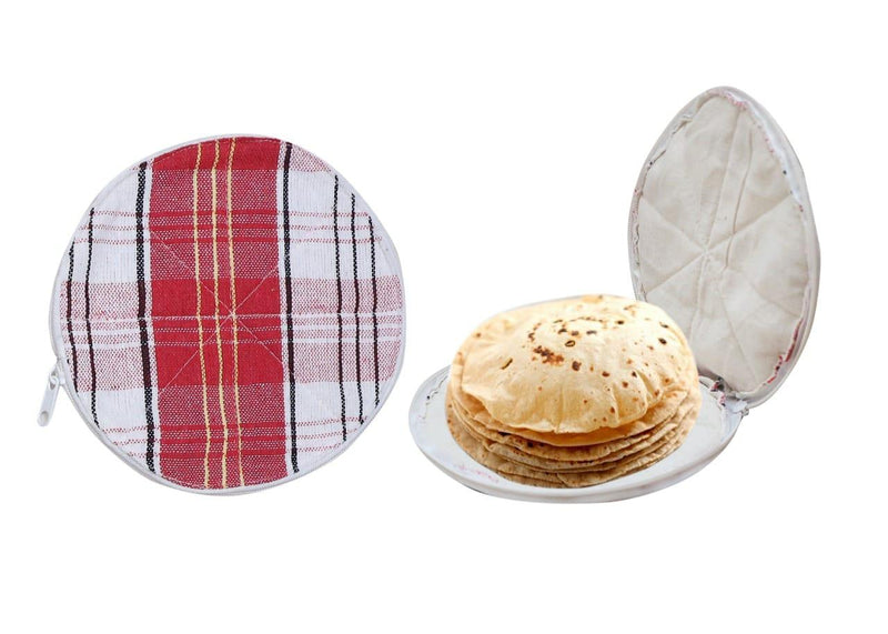 Kitchen Chapati Round Warm Hotcase Kit Assorted Color Designs (Pack of 6)