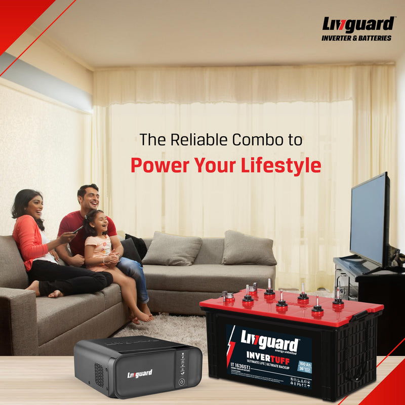 Livguard LG1100 | 900 VA/12V Inverter | IT 1636STJ 160 Ah Battery | 36 Months Warranty | Inverter and Battery Combo for Home and Office | Free Installation