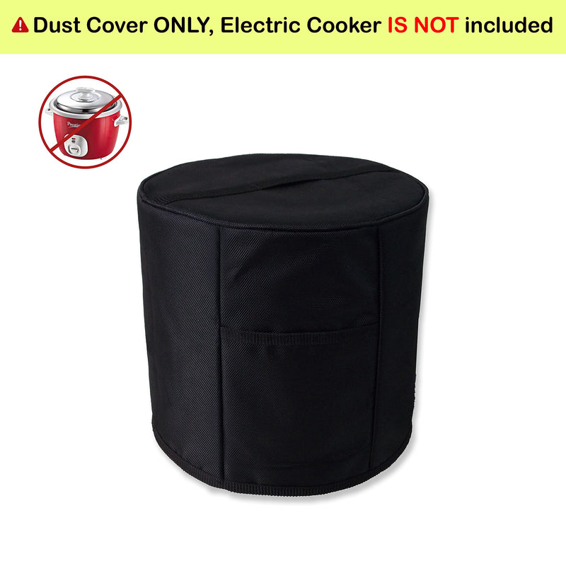 Nabaat Polyester Dust Proof Water Proof Washable Cover For Automatic Electric Rice Cooker Of Prestige / Bajaj / Panasonic / Philips / Geek, Kitchen Standard Size, Black (13"X12").