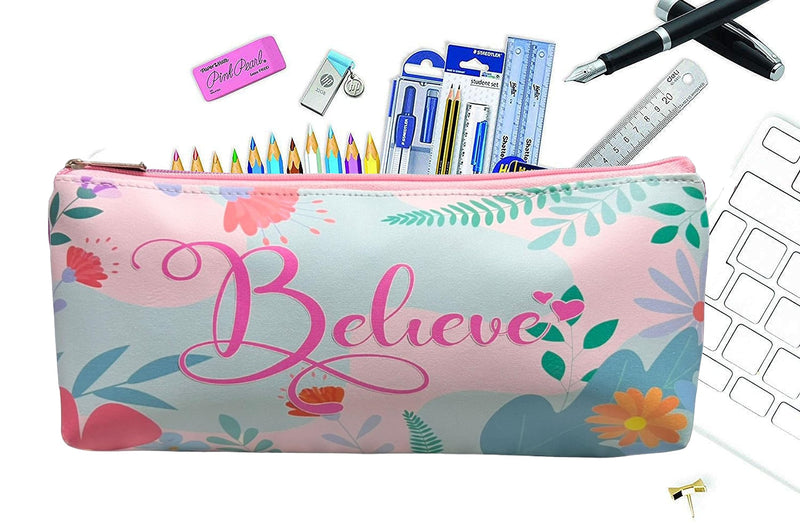 Beautiful Flower Print Pencil/Utility/Make up Pouch for Girls