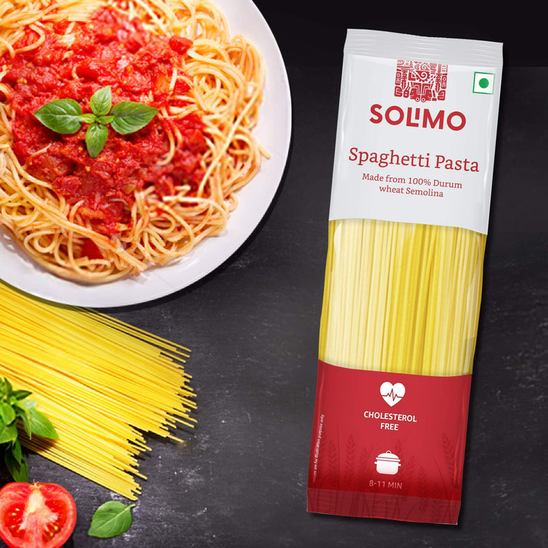 Amazon Brand - Solimo Durum Wheat Spaghetti Pasta Pouch, 500 grams