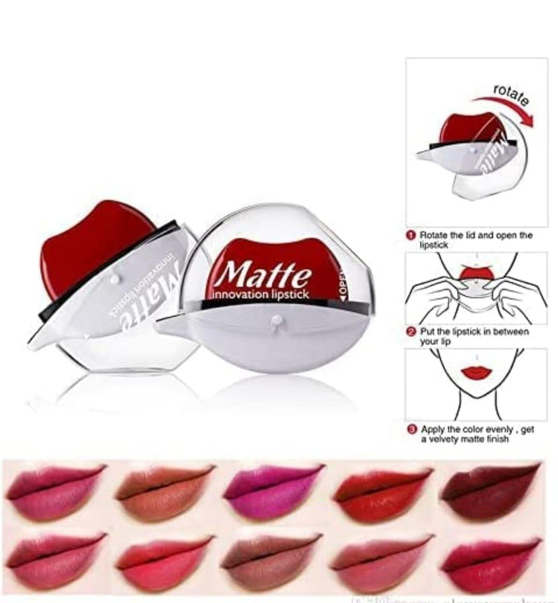 5 in 1 Matte Finish Lipstick in One Stroke (Pack of 2)