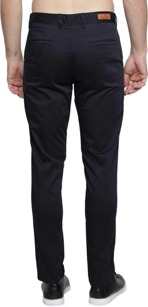 Lycra Blend Solid Slim Fit Mens Casual Trousers