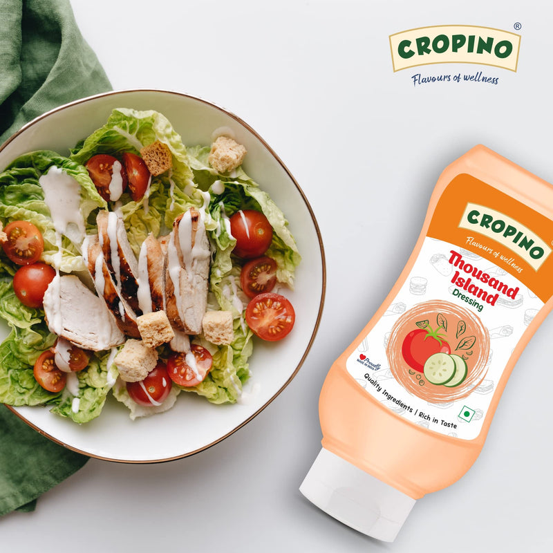 CROPINO Thousand Island Dressing & Dip Sauce, 300g / American Salad Dressing Spread/Gluten Free/Perfect for Salads, Sandwiches, Burgers/Creamy, Sweet & Tangy Flavour