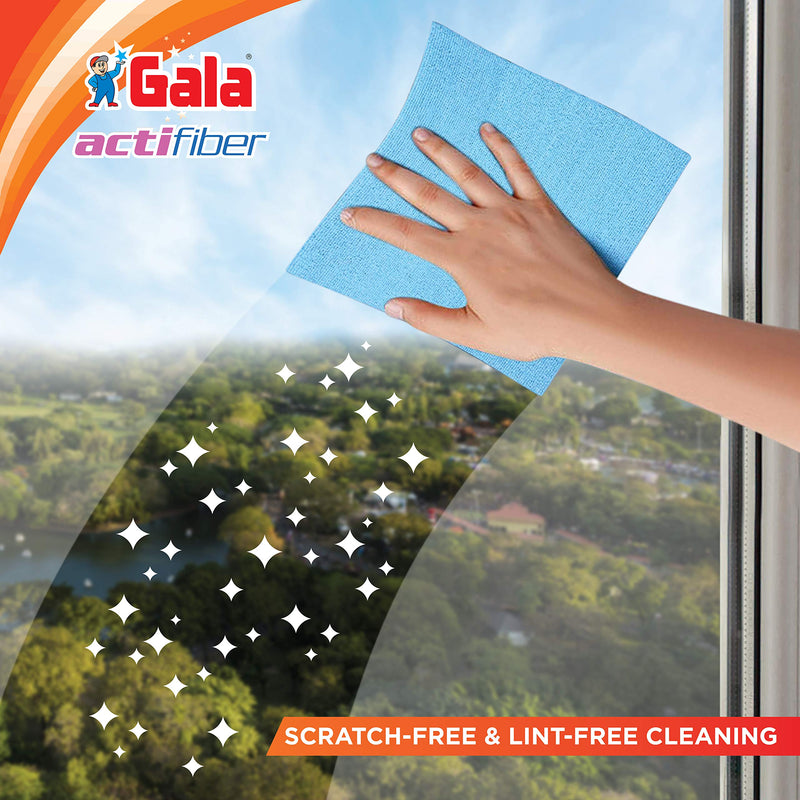 Gala Actifiber Kitchen Sponge Cloth for Table Tops and Glass Wipe (Combination of Microfiber and PVA Cloth) 3 Pcs