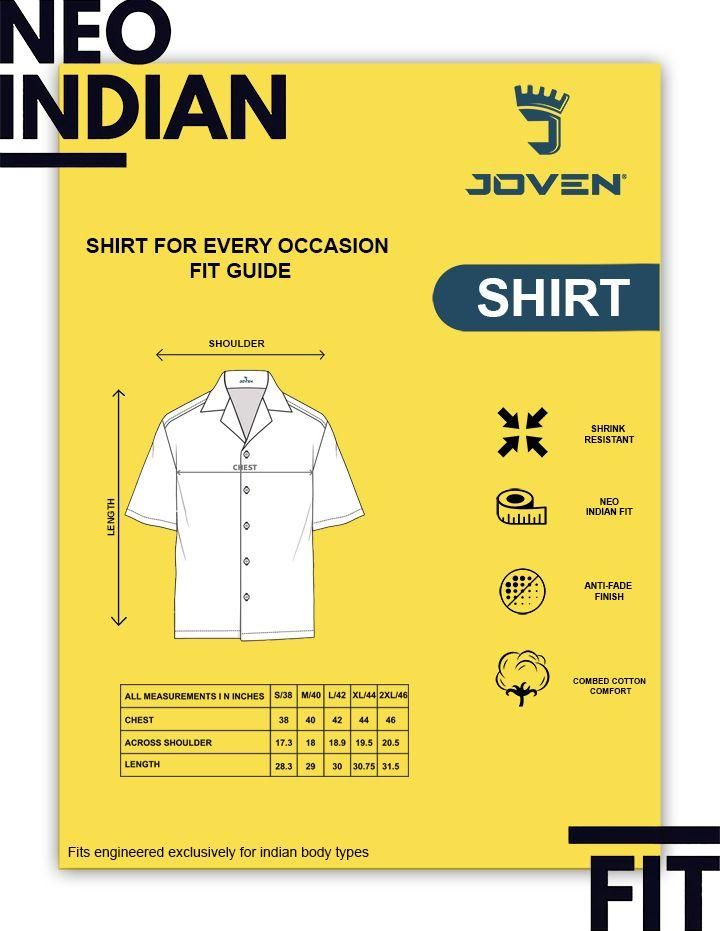 Joven Cotton Checks Half Sleeves Slim Fit Mens Casual Shirt
