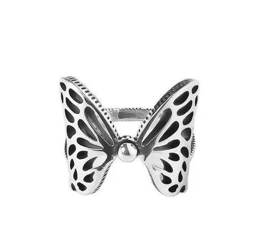 New Vintage Butterfly Ring Women Fashion Personality National Style Feather Ring