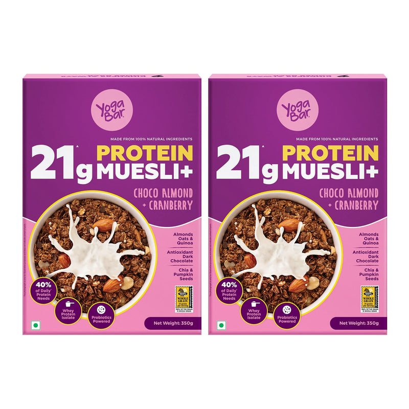 Yogabar Super High Protein Muesli 700g | 27g Protein | With Probiotics and Whey | No Refined Sugar | Easy on gut | Choco Almond | Protein Snack | High Fiber Food | Breakfast Cereal