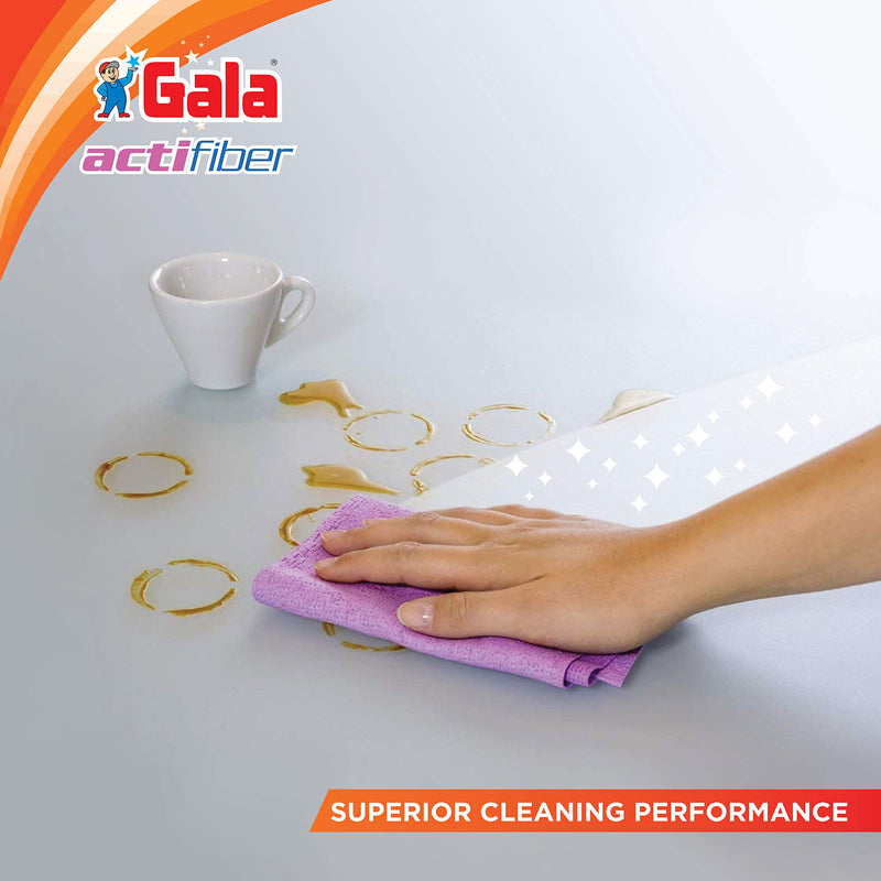 Gala Actifiber Kitchen Sponge Cloth for Table Tops and Glass Wipe (Combination of Microfiber and PVA Cloth) 3 Pcs