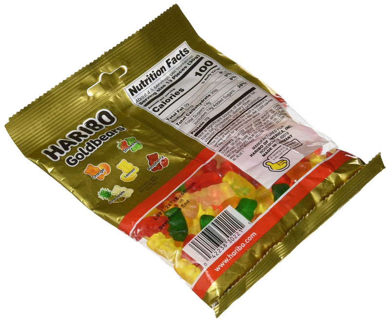 HARIBO Goldbears Share Size Bag, Golden & White, Assorted, 140 Grams (30221)