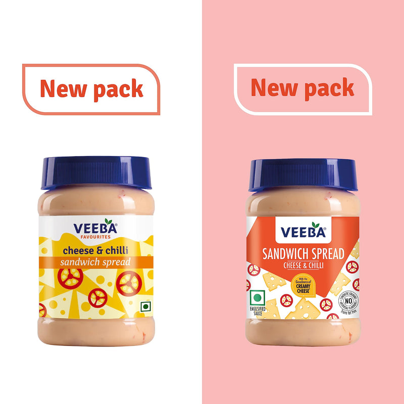 Veeba Carrot and Cucumber Sandwich Spread, 250g & Veeba Cheese and Chilli Sandwich Spread, 250g