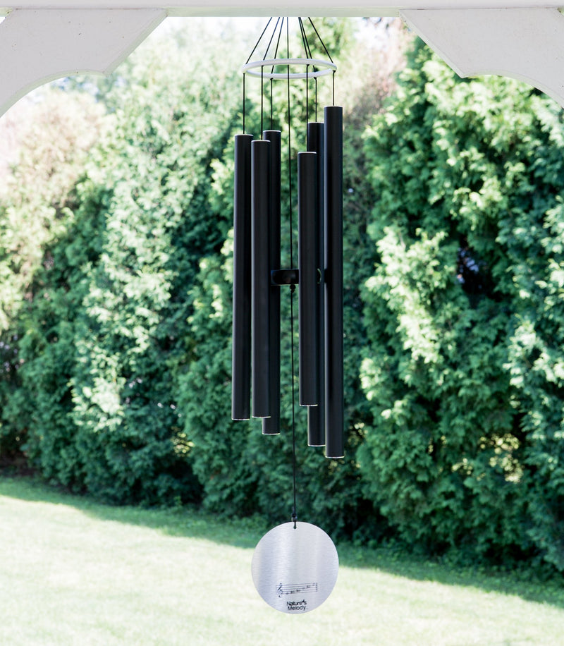 Natures Melody Nature's Melody AT28BK 28inch Aureole Tunes Windchime Black | Wind Chimes for Balcony Bedroom with Sweet Sound