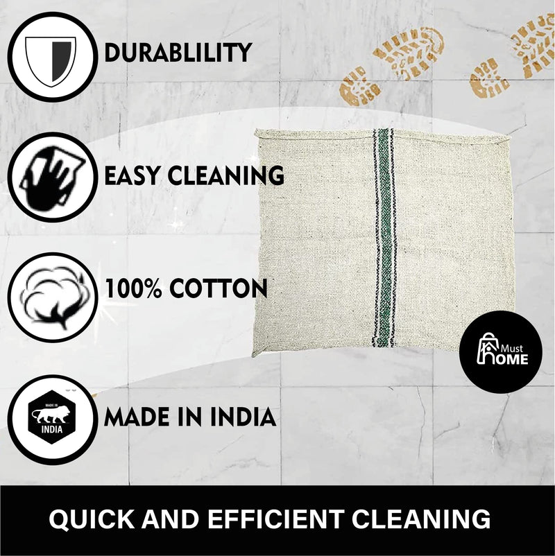 MustHome pocha for Floor Cleaning | Cotton Floor Cleaning Pocha Mop Cloth | Sweeping Cloth | Dusting Cloth | | pocha for Floor Cleaning | Floor Mop Cloth | 24 x 24 inch (2)