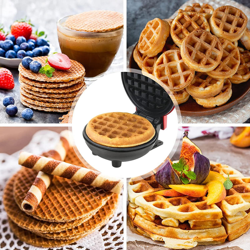 TASMAX mini waffle maker machine 3 in 1 waffle iron home appliances kitchen gift Easy to Clean, Non-Stick Surfaces, 4 Inch, Perfect for Breakfast,Dessert, Sandwich, Pan Cakes, Paninis/Other Snacks