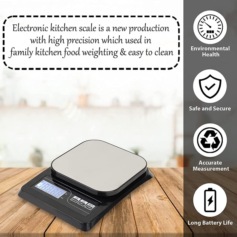 IONIX Stainless stell top Kitchen scale, Weight Machine for Kitchen, Kitchen Weighing Scale, Weight Machine for Shop, Scale, Food Weighing Scale, Electronic Digital Weighing Scale Weight Machine