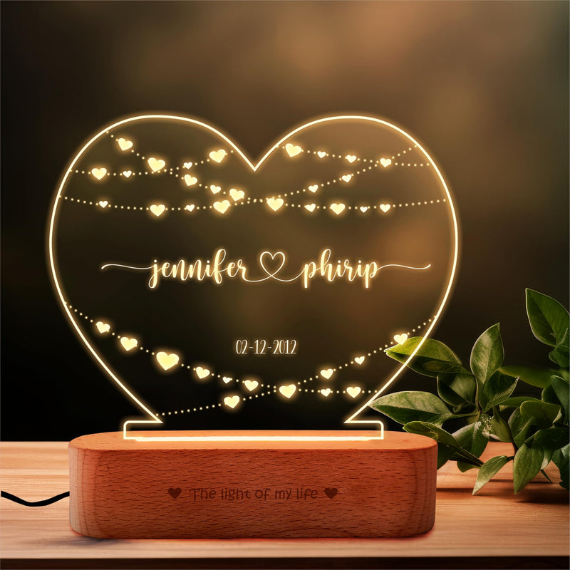 ZOCI VOCI Anniversary Gift for Couple Special Personalized - LED Photo Frame | Customized Birthday Gift For Wife & Husband | Photo Lamps (Full Moon)