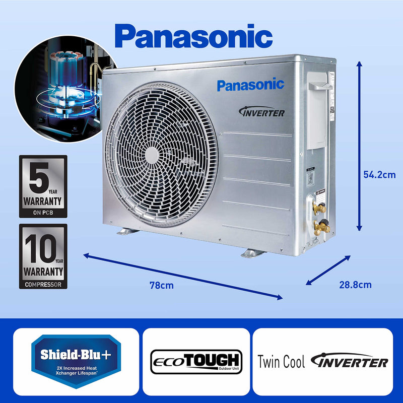 Panasonic 1.5 Ton 3 Star Hot and Cold Wi-Fi Inverter Smart Split AC (Copper, 7 in 1 Convertible with AI, Twin Cool, PM 0.1 Filter, CS/CU-KZ18ZKYF, 2023 Model, White)