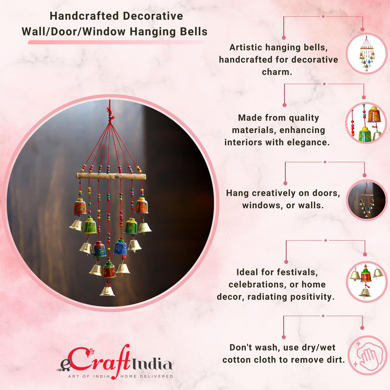 eCraftIndia Handcrafted Decorative Wall/Door/Window Hanging Bells Chimes Showpieces