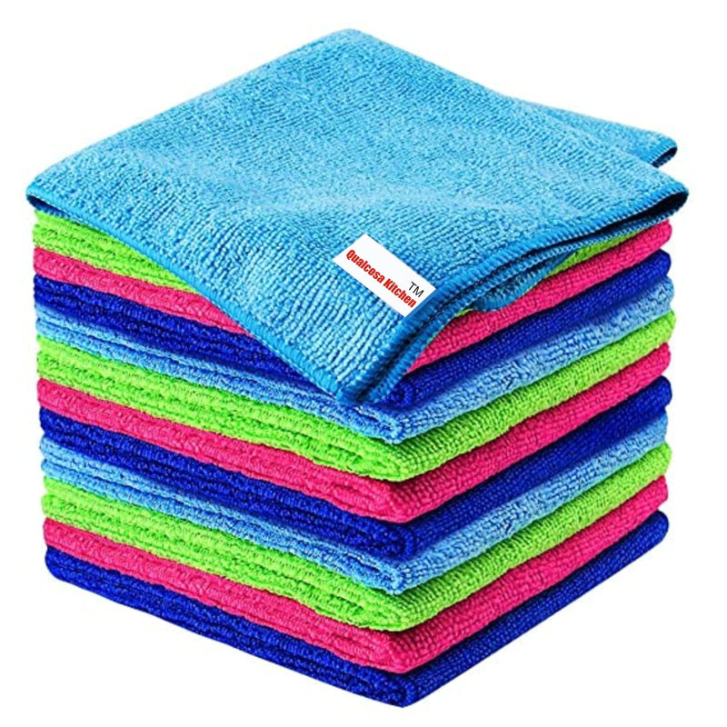 Premium Microfiber Cleaning Cloths - Highly Absorbent Micro Fiber Cleaning Towels, Wash Clothes, Size: 40" x 40" Cms - Especially for Kitchen, Home, Car, Bike (Pack of 06 PCS)