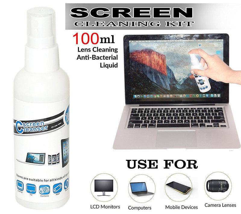 Storite 3 in 1 Screen Cleaning Kit with Powerful Air Dust Blower for Electronic Screens (Laptops, Mobiles, LCD, LED, Computers) - Includes Premium Microfiber Cloth & Brush -100ml