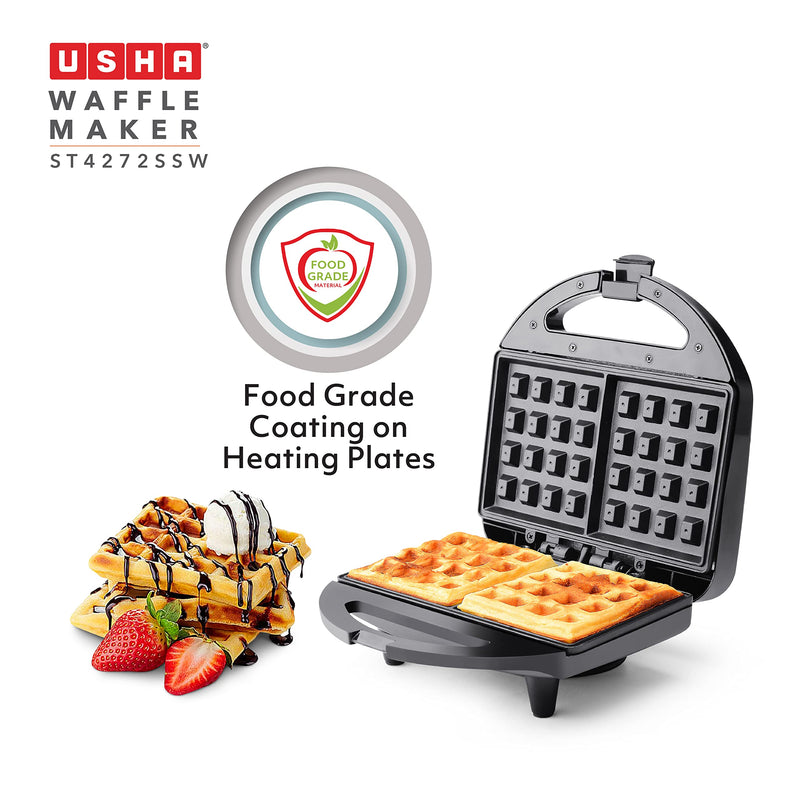 Usha 750 W ST4272 SSW Non-Stick Food Grade Material Waffle Maker (Stainless Steel) with 2 years warranty