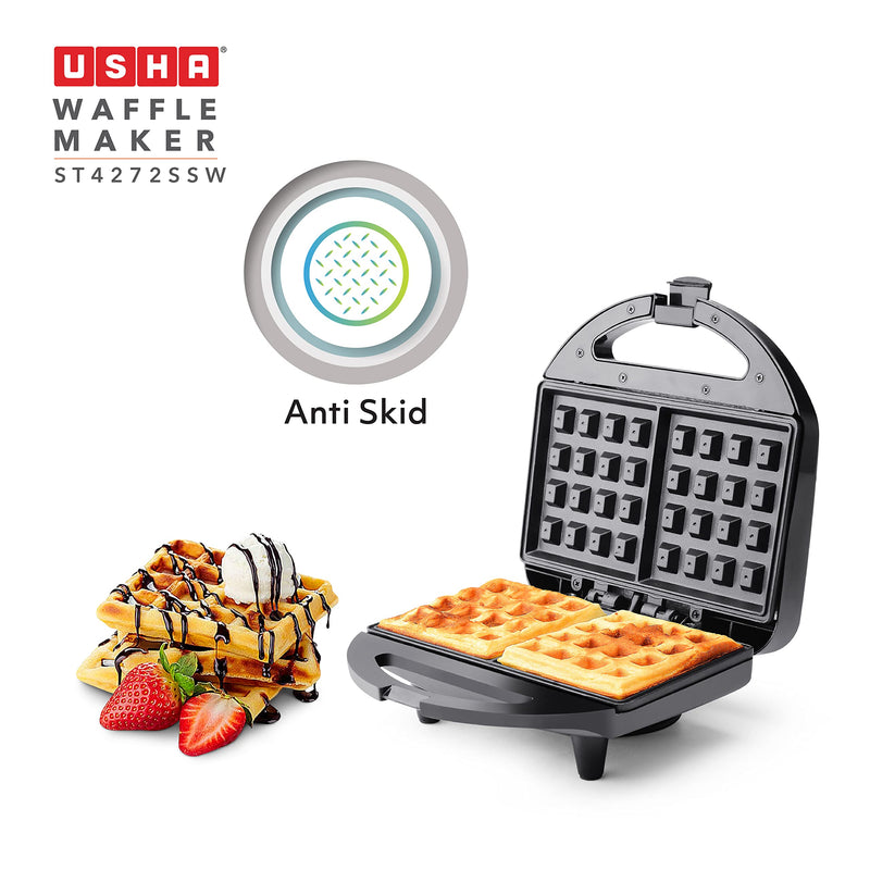 Usha 750 W ST4272 SSW Non-Stick Food Grade Material Waffle Maker (Stainless Steel) with 2 years warranty