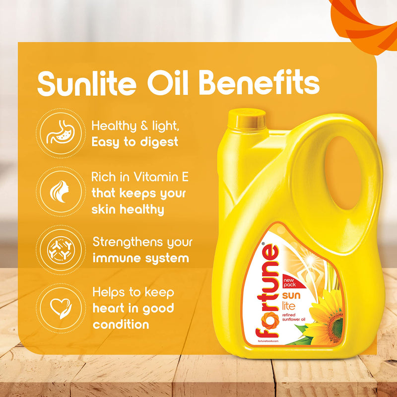 Fortune Sunlite Refined Sunflower Oil, 5L