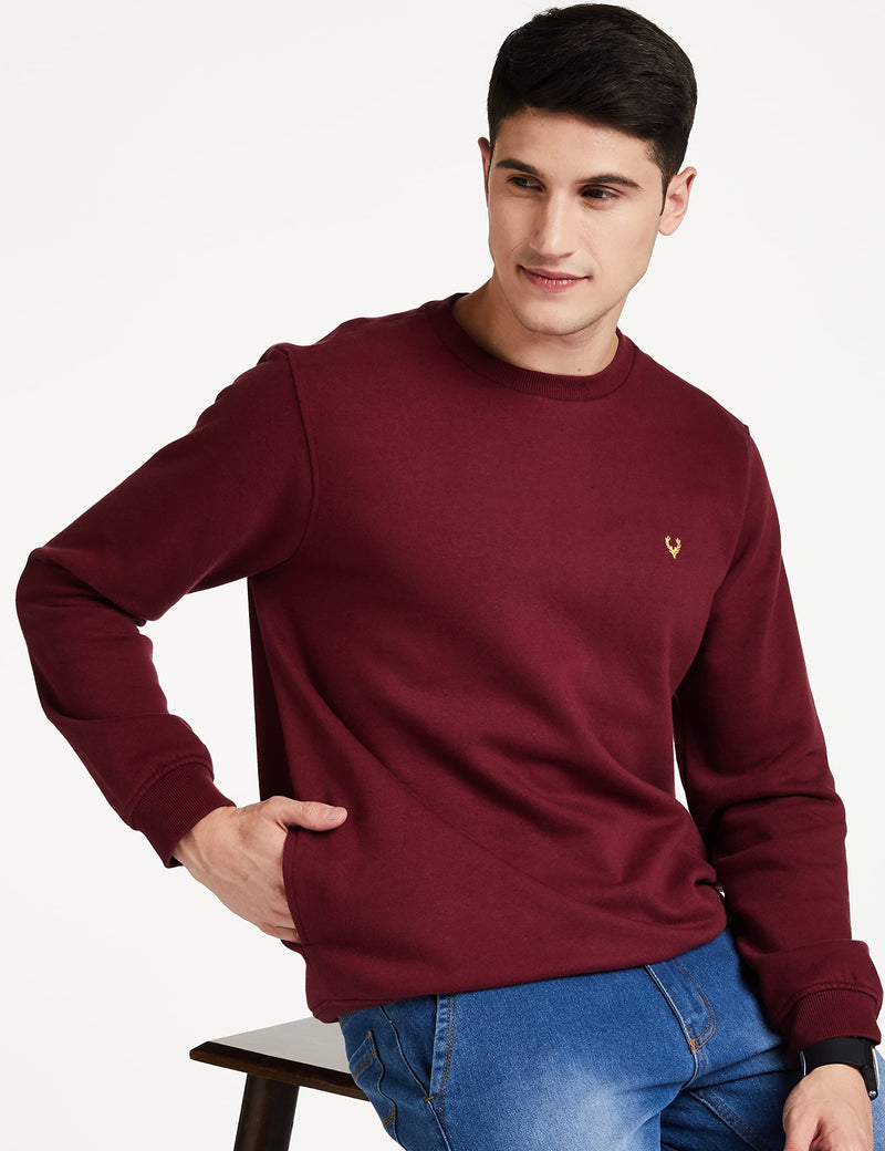 Allen Solly Men Casual Cotton Sweatshirt(ASSTORGPM88973_Maroon_M)