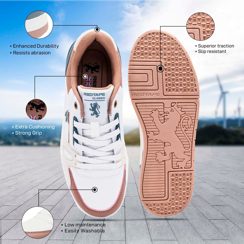 Red Tape Casual Sneaker Shoes for Women | Soft Cushioned Insole, Slip-Resistance, Dynamic Feet Support, Arch Support & Shock Absorption Multi