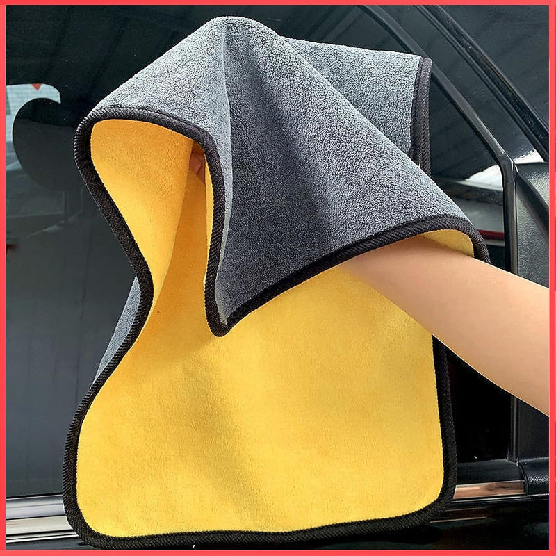 Zollyss Microfiber Cleaning Cloth 800 GSM for Home Kitchen Car Motorbike Mobile Laptop Office Lint Free Dual Layer Ultra Thick Super Absorbent Towel Scrubber Duster Wash Polish Cloth, 1 Pc