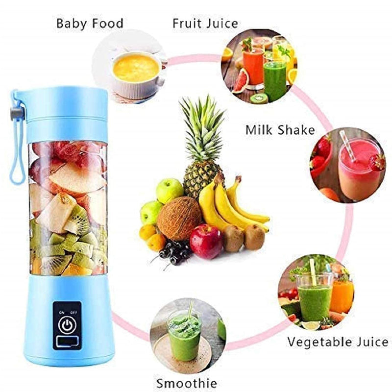 GRIDLAB® Electric Juicer Portable USB Rechargeable Handheld Smoothie Blender Fruit Food Grade Shaker Juicer (Juicer Mixer Grinder)