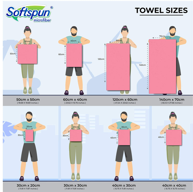 SOFTSPUN 900 GSM, Microfiber Double Layered Silk banded Edge Cloth 40x60 Cms 2 Piece Towel Set, Extra Thick Microfiber Cleaning Cloths Perfect for Bike, Auto, Cars Both Interior and Exterior.